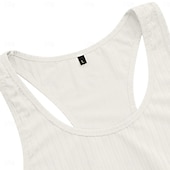 economico Canotte da palestra-Per uomo Canotta Maglietta smanicata Canottiera Maglietta senza maniche Senza Maniche Collo a U Estate Primavera A righe Moda Streetwear Interno Palestra Sport Nero Bianco Blu marino scuro Maglietta