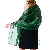 お買い得  ショール-フォーマルなイブニングパーティー用のレディースシアークレープショールとラップ、女性用ソフトシマー軽量旅行フェスティバルショール