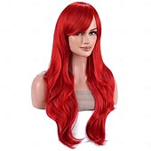 economico Parrucche da festa-Parrucche lunghe ricce parrucca ondulata capelli resistenti al calore parrucca cosplay parrucche Halloween cosplay party