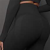 economico Leggings e collant da yoga-Per donna Pantaloni da yoga Leggings da yoga Vita Alta Yoga Allenamento in Palestra Pilates Collant Grigio scuro Nero Borgogna Spandex Gli sport Abbigliamento sportivo Elasticizzato Taglia piccola