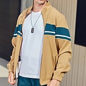 رخيصةأون بذلات رياضية أساسية-رجالي بدلة رياضية بذلة رياضة سويت شيرت بسحاب كامل أسود أخضر كاكي رقبة طوقية مرتفعة ألوان متناوبة بقع قطعتين الرياضة &amp; في الخارج مناسب للبس اليومي مناسب للعطلات أناقة الشارع أساسي كاجوال ربيع &amp; الصيف