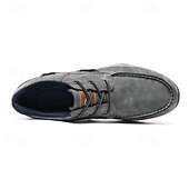 baratos Ténis para Homem-Homens Sapatos casuais masculinos Retro Pele PU Confortável Antiderrapante Com Cadarço Azul Cáqui Cinzento
