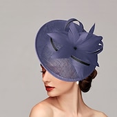 cheap Fascinators-Fascinators Feathers Net Saucer Hat Wedding Horse Race Ladies Day Melbourne Cup With Feather Cap Headpiece Headwear dress to impress Race Day Dress