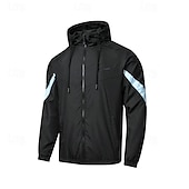 economico Softshell, pile e giacche da escursionismo-Per uomo Giacca softshell Giacca da escursionismo All&#039;aperto Blocco di colori Antivento Resistente all&#039;Acqua Felpa con Cappuccio Giacca a vento Campeggio / Escursionismo / Speleologia Viaggio Nero