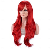 economico Parrucche da festa-Parrucche lunghe ricce parrucca ondulata capelli resistenti al calore parrucca cosplay parrucche Halloween cosplay party