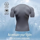 Недорогие Футболки и майки для бега-Муж. Компрессионная футболка Спортивная рубашка Фитнес-рубашка С короткими рукавами Футболка Футболка Повседневные Одежда для спорта и отдыха Лето Пауки