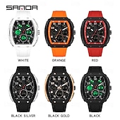 cheap Digital Watches-SANDA Men Digital Watch Outdoor Sports Fashion Wristwatch Luminous Stopwatch Alarm Clock Countdown Silicone Gel Watch