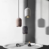 お買い得  ドラムとコーンのデザイン-LED ペンダントライト E27 工業用テラゾ仕上げ吊り下げライト カラーセメントペンダントランプ 透明ガラスシェード シャンデリア 農家の玄関 ダイニングルーム キッチンアイランド用