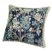 baratos Textured lance travesseiros-Almofada jacquard de estilo europeu, almofada jacquard gobelin aubusson tecido tingido com fio