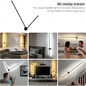 billiga Vägglampor för inomhusbelysning-led inomhusvägglampor 3-färgs ljuskälla 97cm 1st/2st 8w ip20 lång list modern nordisk rotationsvägglampa med linjärt rör för sovrumstrappa hall bakgrundsbelysning 110-240v