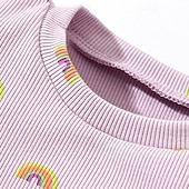 preiswerte Partykleider-Mädchen&#039; 3D Regenbogen Kleid Kurzarm Sommer Urlaub Täglich Festtage Prinzessin Schön Süß kinderkleidung 4-7 Jahre Casual kleid A Linie Kleid Knielang Regular Fit
