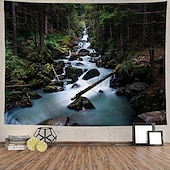 baratos Tapeçaria da Floresta-Floresta enevoada paisagem pendurado tapeçaria arte da parede grande tapeçaria mural decoração fotografia pano de fundo cobertor cortina casa quarto sala de estar decoração