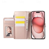 economico Cover per iPhone-telefono Custodia Per Samsung Galaxy iPhone16 iPhone 15 Pro Max Plus iPhone 14 13 12 11 Pro Max Plus Mini Porta carte di credito Con supporto A calamita Cerniera Retrò TPU pelle sintetica