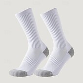 billiga herrstrumpor-Herr 3 Par Multipack Socka Löparstrumpor Långstrumpor Vit + Vit + Svart Svart Färg Färgblock Sport &amp; Utomhus Dagligen Semester Grundläggande Medium Vår Höst Mode Ledigt