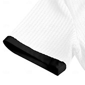 tanie Casualowa koszulka Henley-Męskie Koszula Henley z waflami Koszulka z dzianiny waflowej Koszulka Krótki rękaw Jednokolorowe Moda Designerskie Wygodny Guziki Dzianiny W serek Henley Na zewnątrz Codzienny Lato Czarny Biały