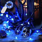 economico Striscie luci a batteria-1 m Fili luminosi 10 LED 10 pezzi 1 pc Blu Natale Capodanno Impermeabile Feste Decorativo Batterie alimentate