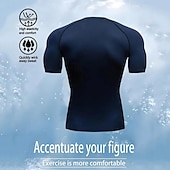 Недорогие Футболки и майки для бега-Муж. Компрессионная футболка Спортивная рубашка Фитнес-рубашка С короткими рукавами Футболка Футболка Повседневные Одежда для спорта и отдыха Лето Пауки