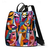 cheap Fashion Backpacks-Large Capacity Colorful Abstract Art Print Multi-Carry Backpack - Durable and Spacious School Bag with Adjustable Straps, Available in Two Patterns