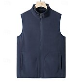 preiswerte Westen-Herren Weste für Wanderer Wander-Fleeceweste Ärmellos Shirt Außen warm Fleece-Futter Komfortabel Winter Tasche Polyester Dunkelgrau Schwarz Dunkelblau Jagd Angeln Klettern