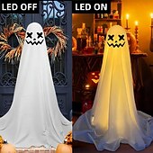 cheap Halloween Outdoor-Halloween Decorations Lighted Ghosts Outdoor Decoration Lights Yard Halloween Standing Ghost Lights Battery Operated Porch for Patio Spooky Atmosphere Decorations 1pc