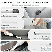 cheap Vacuum Cleaners-Car Vacuum Portable Handheld Vacuum Cleaner 4-in-1 Compact Vacuum for Car Cleaning Electric Mini Vacuum with 3 Nozzles