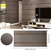 abordables Papel tapiz geométrico y rayas-Fondos de pantalla frescos mural de pared moderno 3d grueso no tejido imitación piel de venado terciopelo rollo de papel tapiz no autoadhesivo rayas verticales para dormitorio sala de estar fondo de
