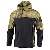 abordables Softshell, polares y chaquetas de montaña-Hombre Chaqueta Softshell Chaqueta para senderismo Al aire libre Bloque de color Resistente al Viento Resistente al Agua Chaqueta cortavientos Viaje Negro Camuflaje Verde