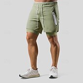 abordables Pantalones cortos de correr-Hombre Pantalones Cortos Running Shorts de gimnasio Pantalones de chándal Correa Bolsillo 2 en 1 con forro de compresión Bermudas Interior Exterior Deporte Verano Secado rápido Ligero Suave Maratón