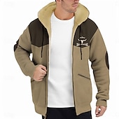 cheap Men&#039;s 3D Hoodies-Men&#039;s Color Block Cow Hoodie Hoodies Sweatshirt Zip Hoodie Long Sleeve Hooded Sweatshirt Hooded Daily 3D Print Holiday Vacation Going out Blue Brown Fleece Winter Designer