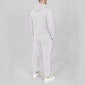 cheap Tracksuits-Men&#039;s Tracksuit Jogging Suit 2 Piece Full Zip Casual Fall Long Sleeve Breathable Soft Fitness Gym Workout Running Sportswear Activewear Color Block Dark Grey Black White
