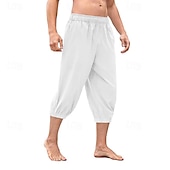 abordables Fondos-Retro Antiguo Medieval Renacimiento pantalones piratas Feria del Renacimiento caballero celta Ranger Color sólido Hombre Pirata Fantasía Víspera de Todos los Santos Carnaval Mascarada Rendimiento