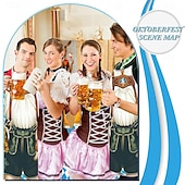 levne zástěry-páry 2ks oktoberfest pivní zástěra dirndl trachtenkleider potisky legrační kostým oktoberfest pár bavorský kostým tradiční styl wiesn karneval látková zástěra halloween karneval