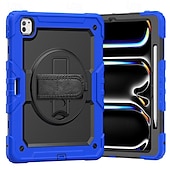 cheap iPad case-Tablet Case Cover For Apple iPad Air 11&quot;(2024) iPad Air 13&quot;(2024) iPad Pro 11&quot;(2024) iPad Pro 13&quot;(2024) Portable Handle Pencil Holder Armor PC Silicone