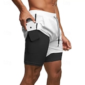 levne Běžecké šortky-Pánské Koşu Şortları Kraťasy na tělocvik Tepláky Kapsy Šňůrky 2 v 1 Elastický pas Kraťasy Venkovní Sporty a outdoor Sportovní Rychleschnoucí Lehká váha Yumuşak Maratón Běh Cvičení Na míru sportovn