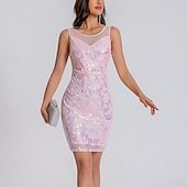 levne Cvičební oblečení-Standardní tance Šaty Čistá Barva Barevně dělené Flitry Dámské Výkon Trénink Bez rukávů Vysoký Terylen