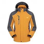 abordables Softshell, polares y chaquetas de montaña-Hombre Chaqueta Softshell Chaqueta para senderismo Al aire libre Bloque de color Resistente al Viento Resistente al Agua Sudadera Chaqueta cortavientos Camping / Senderismo / Espeleología Viaje Negro