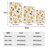 cheap Blankets &amp; Throws-Autumn Animal Flannel Blanket - Soft and Cozy Fabric - Warm and Comfortable Design - Perfect for Fall Home Decor and Snuggling - Ideal for Sofa or Bed