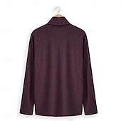 abordables camisetas basicas-Hombre Camiseta superior Camisa de manga larga Jersey de cuello alto simulado Manga Larga Cuello Alto Cuello de pila Invierno Primavera &amp; Otoño Color sólido Diario Casual Estilo callejero Cuello Alto