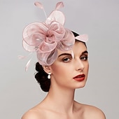 cheap Fascinators-Fascinators Net Tea Party Horse Race Ladies Day Melbourne Cup Handmade With Floral Headpiece Headwear dress to impress Race Day Dress 2025