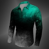 cheap Halloween Shirts-Men&#039;s Shirt Button Up Shirt Long Sleeve Casual Dark Business Daily Fall Winter Spring &amp; Summer Turndown Shirt Collar Button Up 3D Print Yellow Red Blue Purple Green