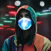  7 barevných světel obličejová maska LED svítící karnevalová dobíjecí záře světelná prachová maska pro party dance rave