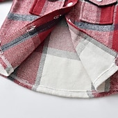 abordables Camisetas y camisas-Chico 3D Plaid Camisas Manga Larga Otoño Invierno Moda Básico Niños 4-12 años Diseño Exterior Casual Diario Ajuste regular