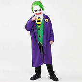 abordables Costumes pour garçons-Joker : Folie à Deux Joker Pitre Manteau Pantalon Veste Enfant Garçon Cosplay Fête / Soirée Carnaval Mascarade Costume de carnaval facile