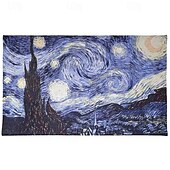 preiswerte Jacquardgewebte Wandteppiche-Jacquardgewebter Wandteppich, Gobelin, Aubusson, Wandkunst, zum Aufhängen, großer Wandteppich, Reproduktion, Webstuhl, Baumwollgewebe, die Sternennacht, belgischer Wandteppich (ohne Quasten und