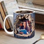baratos Para mulheres-Caneca de Foto em 3D Personalizada - Melhor Presente para Mãe - Caneca de Cerâmica Caneca com Buraco na Parede Design Criativo Caneca Multifuncional Presente de Natal para Amigos e Família