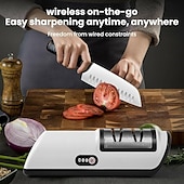 cheap Kitchen Appliances-Knife Sharpener Professional 2-Stage Electric Knife Sharpener Quick Sharpening and Polishing Function for Kitchen Knives