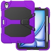 billige iPad-etui-Tablett Etuier Covere Til Apple iPad Air 11&quot; (2024) iPad Pro 11&quot; (2024) Bærbar Blyantholder Armour Defender Rugged Protective Rustning PC Silikon