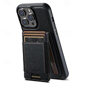 お買い得  iPhone用ケース-電話 ケース 用途 iPhone 16 iPhone 15 プロマックスプラス iPhone 14 13 12 Pro Max Plus バックカバー スタンド付き 磁石バックル ワイヤレス充電をサポート レトロ風 TPU PUレザー