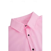 economico camicia da uomo con bottoni-Per uomo Camicia Camicia estiva Camicia con bottoni Maglietta informale Nero Bianco Rosa Rosso Blu Manica corta Liscio Colletto Strada Giornaliero Abbigliamento Di tendenza Informale Comodo