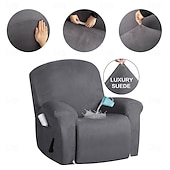 abordables Housse de fauteuil inclinable-Housse de fauteuil inclinable en daim imperméable, couleur unie, housse de protection simple, housse de chaise à bascule super lisse